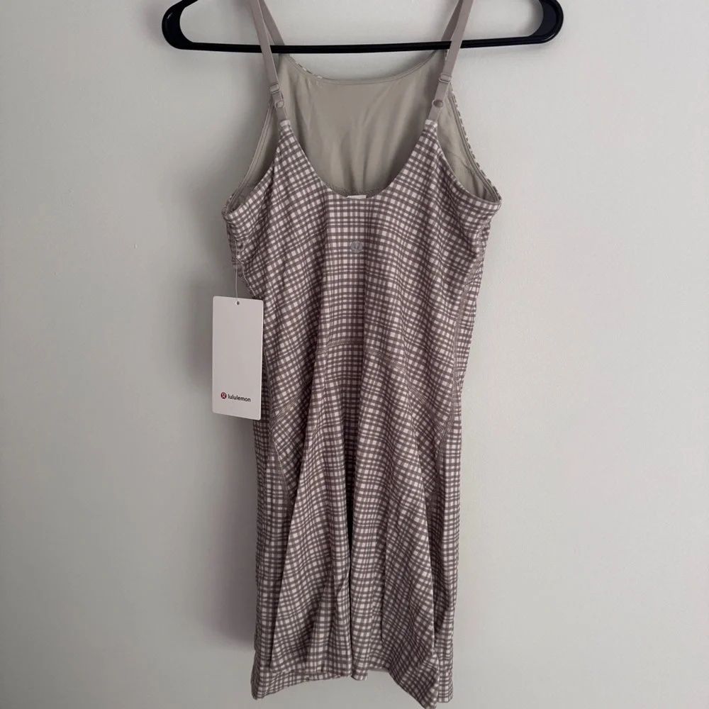 ππ€ Lululemon Align High Neck Dress - Glow Grid Light Ivory Multi - Picture 8 of 10